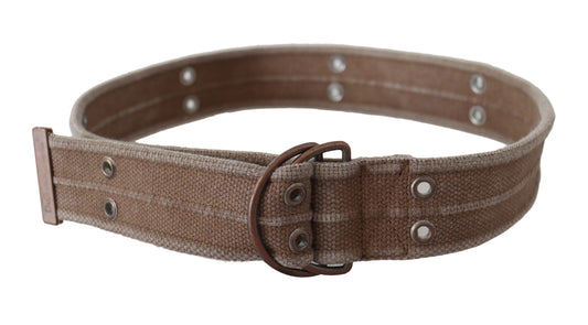 Dolce &amp; Gabbana Beige Leather Logo Belt Sling Belt Buckle Belt
