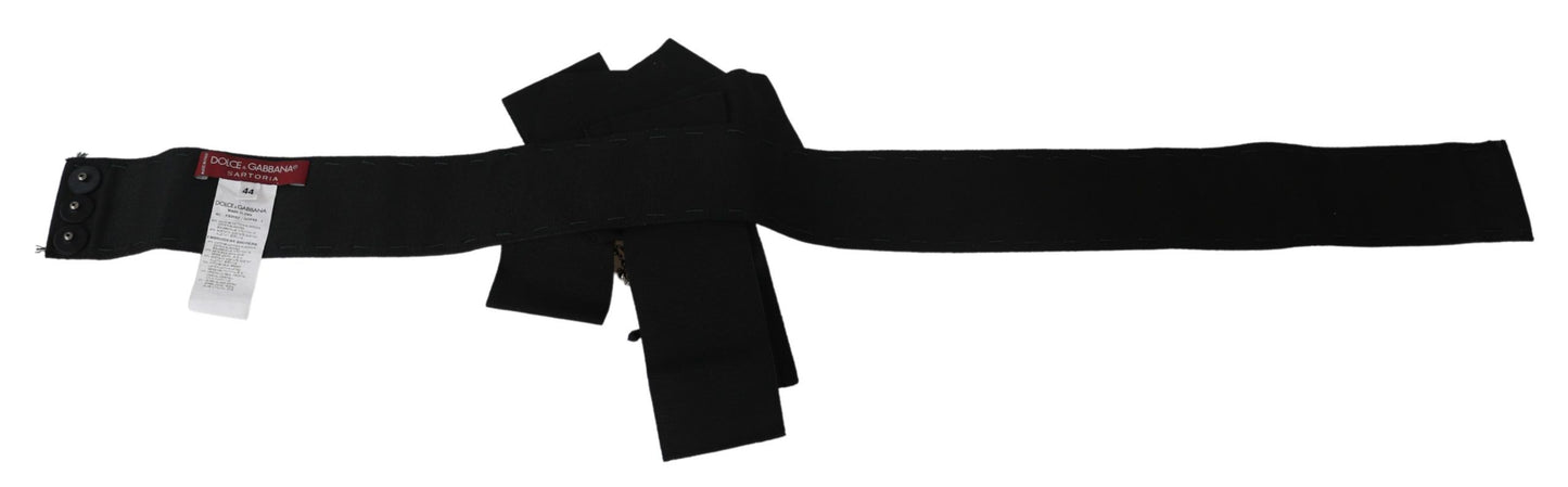Dolce & Gabbana Elegant Black Crystal Waist Belt