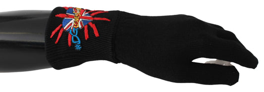 Dolce &amp; Gabbana Black #DGLovesLondon Embroidered Wool Gloves