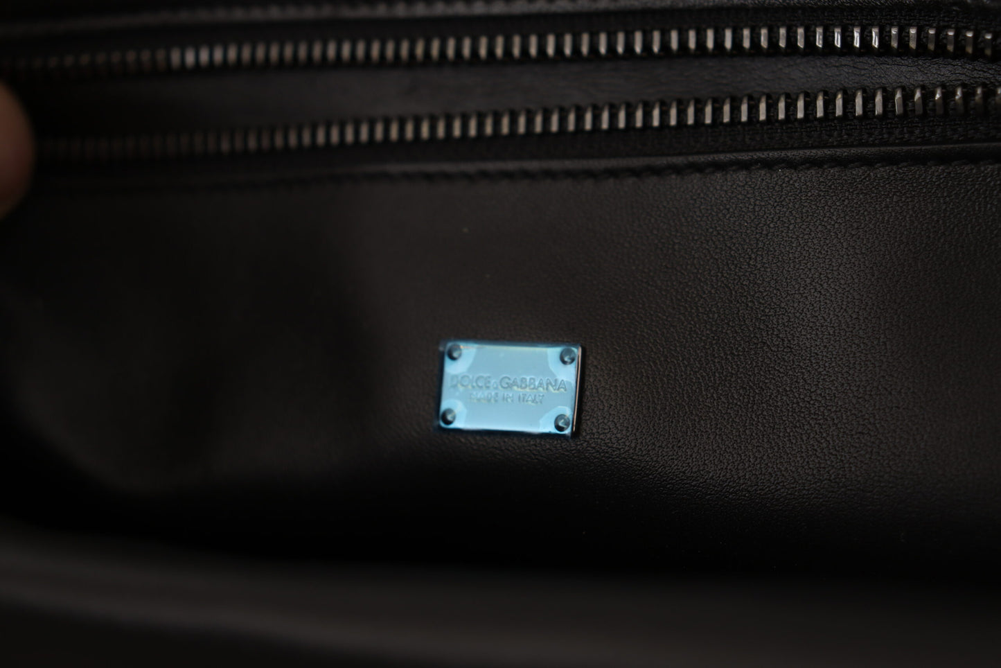 Dolce &amp; Gabbana Black Jacquard Leather Document Briefcase Bag