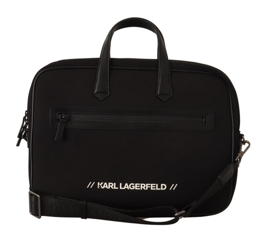 Karl Lagerfeld – Schlanke Laptop-Umhängetasche aus Nylon für anspruchsvollen Stil