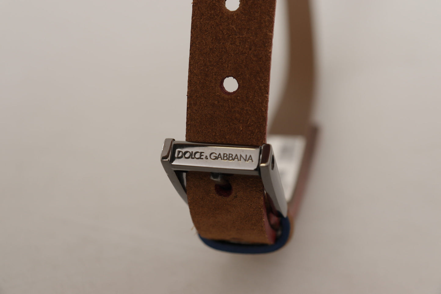 Dolce &amp; Gabbana Brown Logo Engraved Metal Waist Buckle Belt