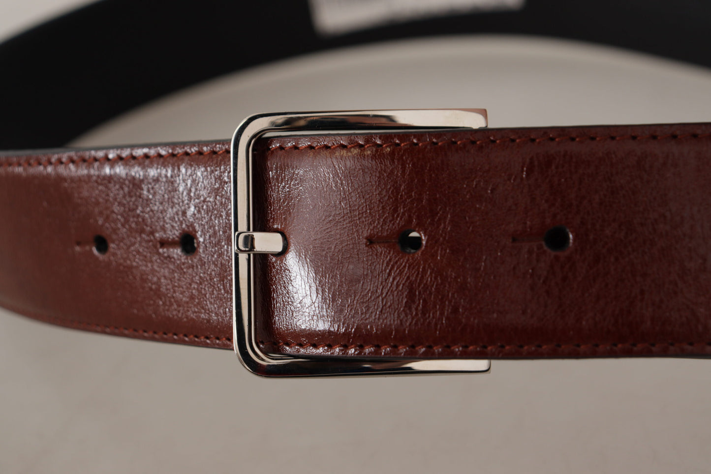 Dolce &amp; Gabbana Bordeaux Calf Patent Leather Logo Waist Buckle Belt