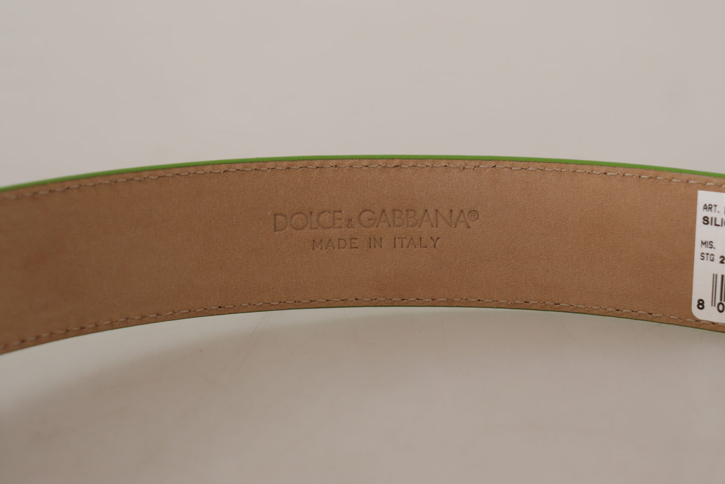 Dolce &amp; Gabbana Chic Smaragd-Ledergürtel mit gravierter Schnalle