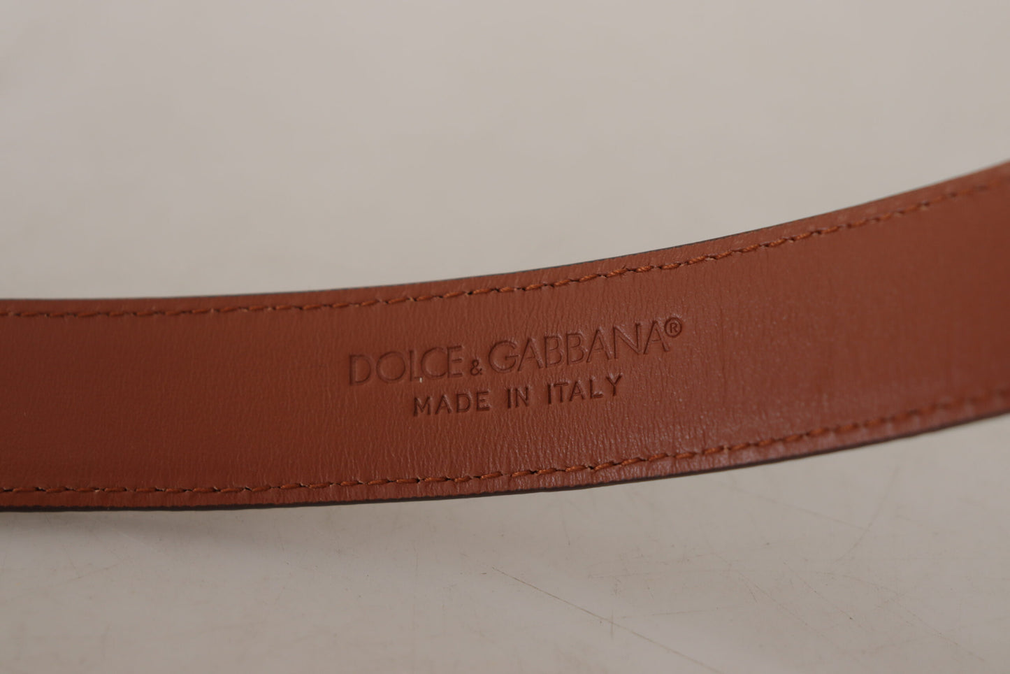 Dolce &amp; Gabbana Brown Leopard Embossed Leather Buckle Belt