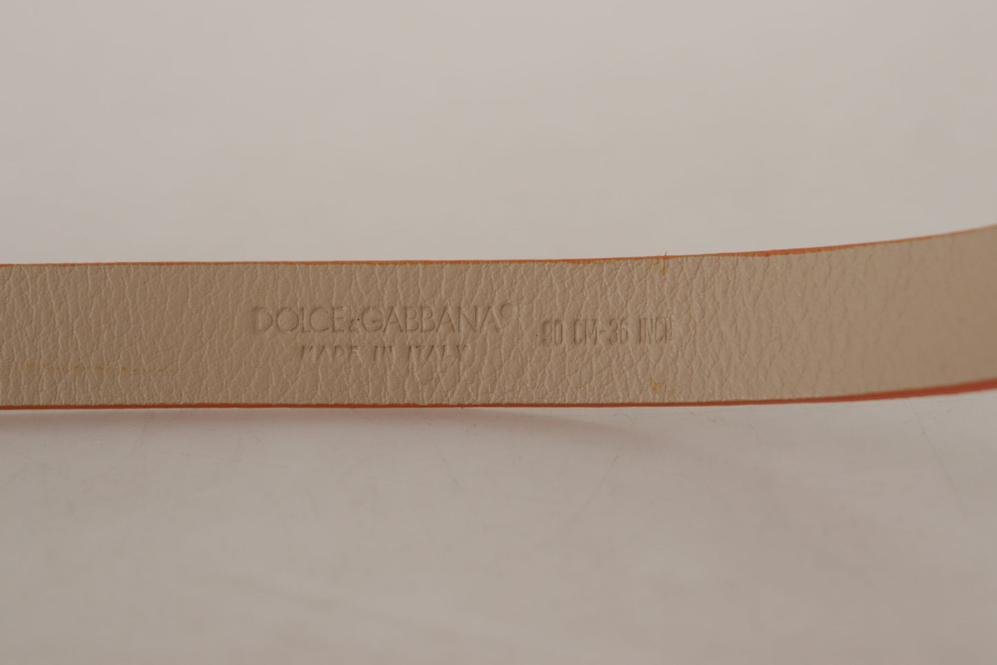 Dolce &amp; Gabbana Nude Beige Skinny Logo Engraved Waist Buckle Belt