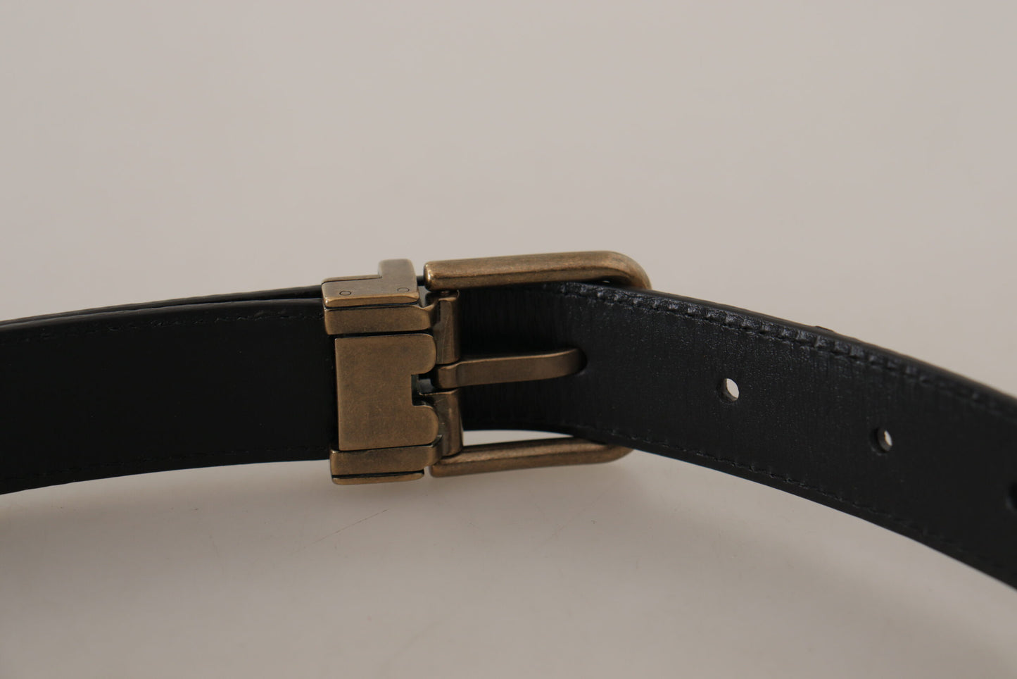 Dolce &amp; Gabbana Brown Leather Leopard Print Bronze Metal Buckle Belt