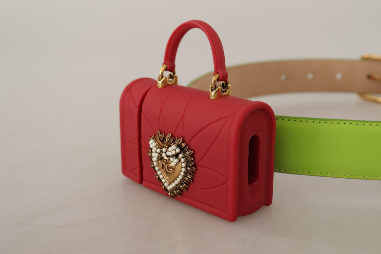 Dolce &amp; Gabbana Eleganter Ledergürtel mit Mini-Taschenzubehör