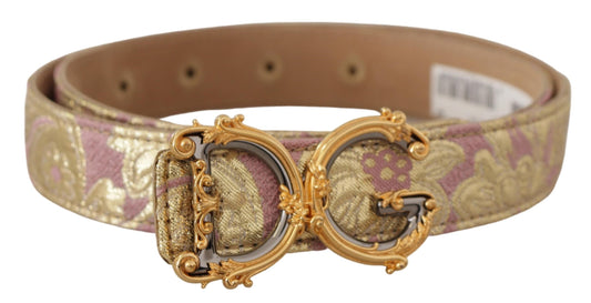 Dolce &amp; Gabbana Schicker Ledergürtel in Gold und Rosa