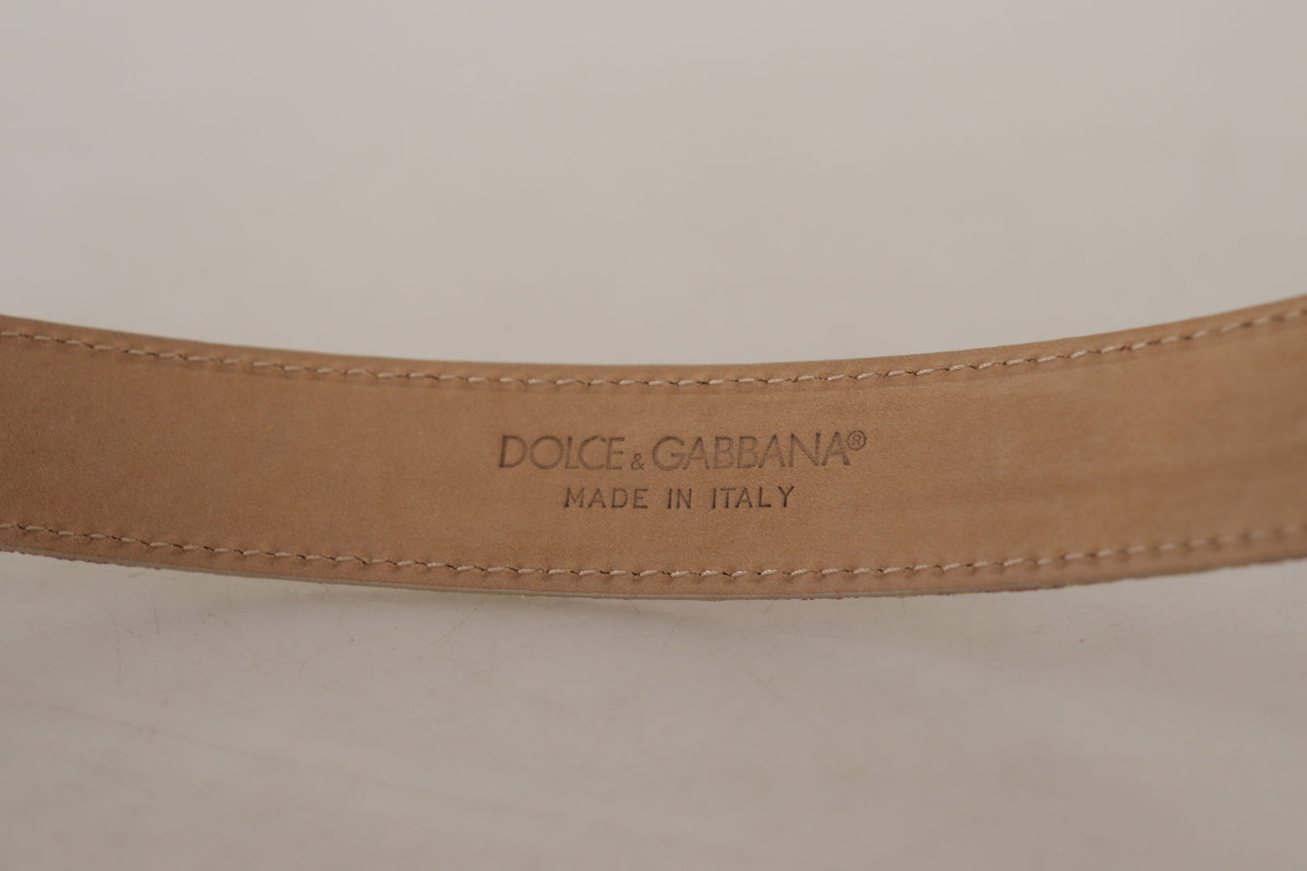 Dolce &amp; Gabbana Rose Pink Jacquard DG Logo Gold Metal Buckle Belt