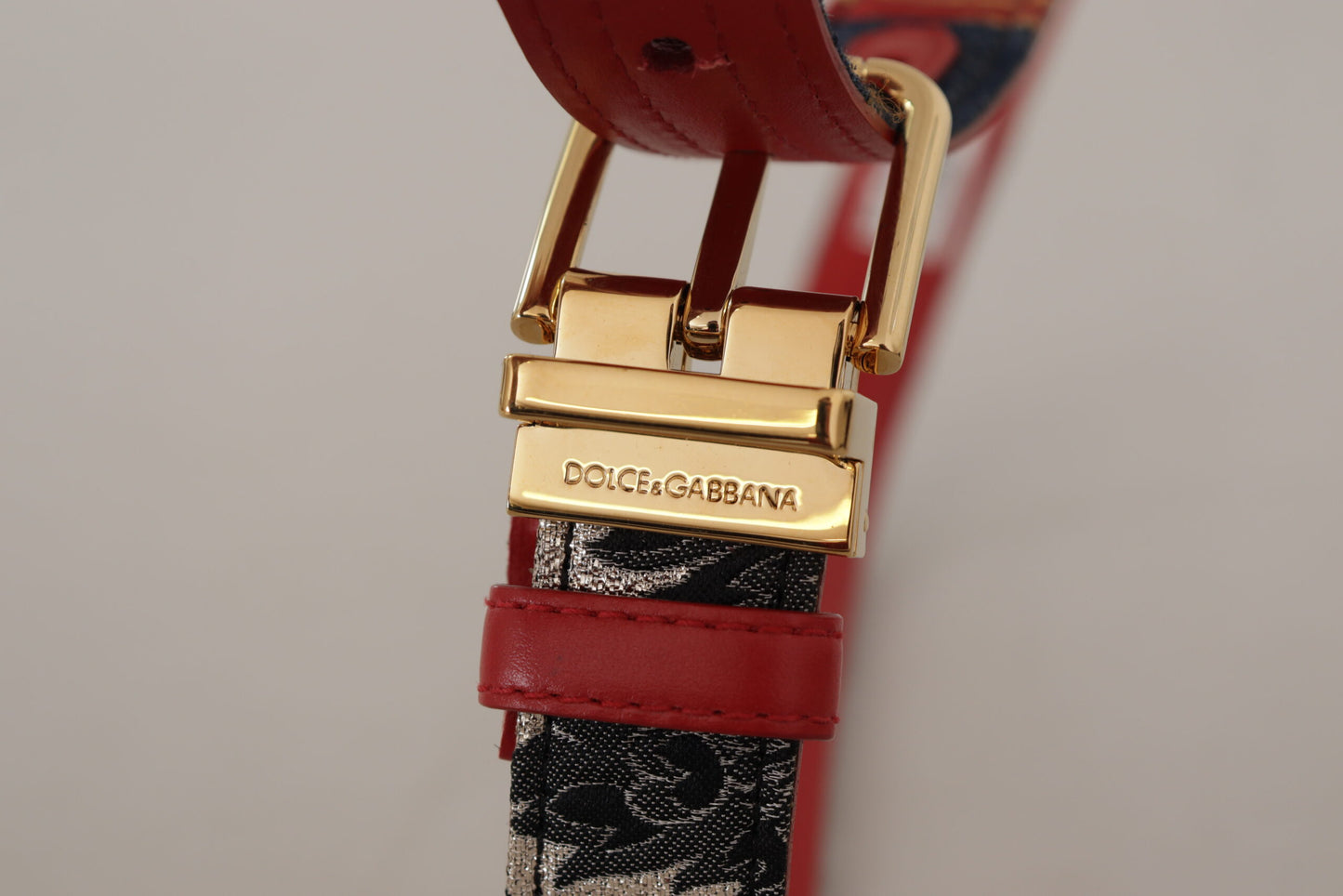 Dolce &amp; Gabbana Multicolor Majolica Patchwork Gold Metal Buckle Belt