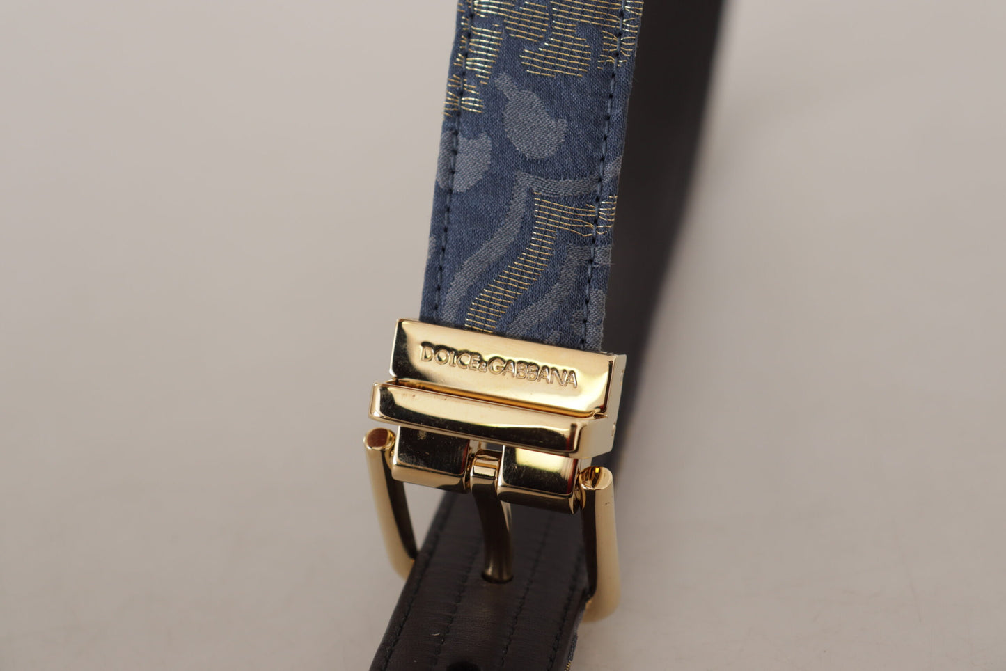 Dolce & Gabbana Elegant Navy Blue Leather Belt