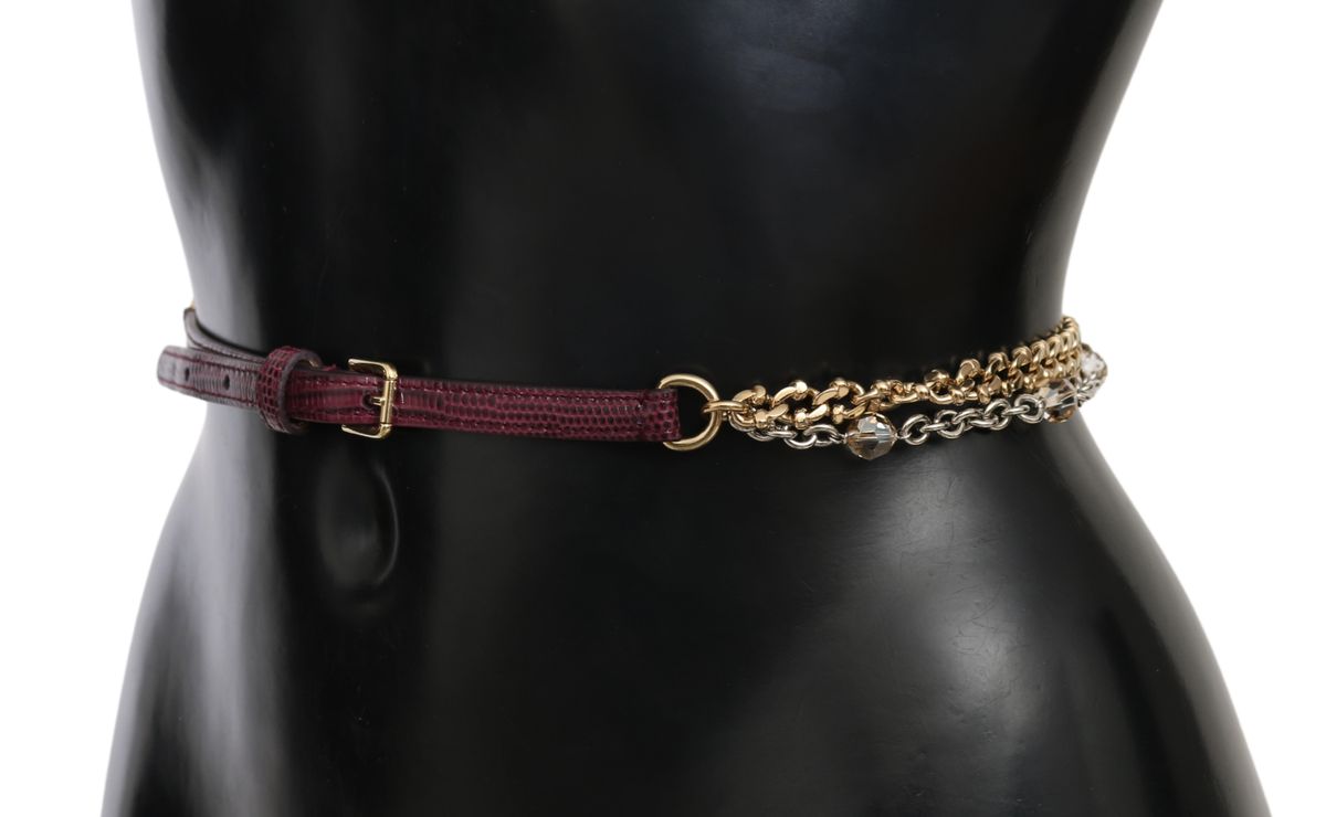 Dolce &amp; Gabbana Kristallbesetzter Taillengürtel in Lila