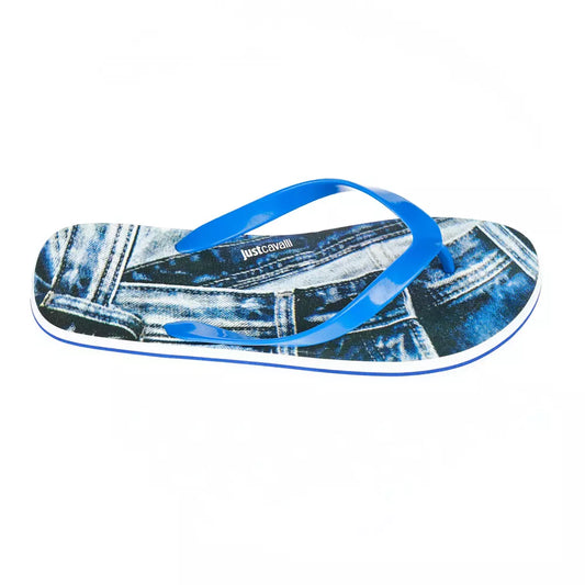 Just Cavalli Trendy Hellblaue Flip-Flops für Herren