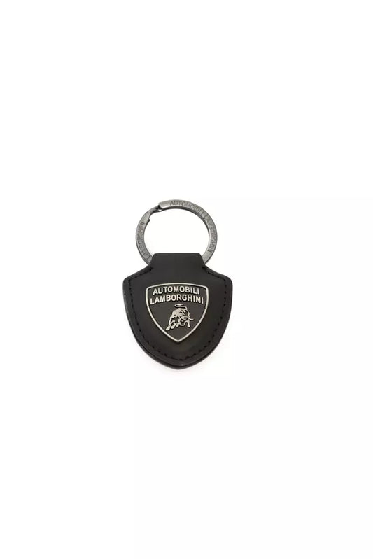 Automobili Lamborghini Exquisiter Schlüsselanhänger mit schwarzem Schild-Logo