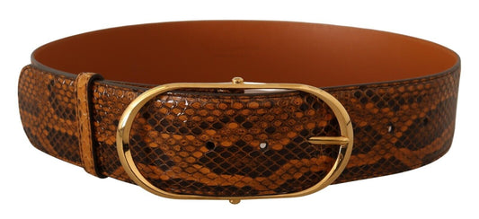 Dolce &amp; Gabbana Eleganter Ledergürtel aus Pythonleder