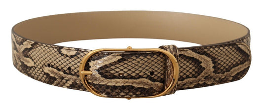Dolce &amp; Gabbana Eleganter Phyton-Ledergürtel mit goldener Schnalle