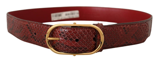 Dolce &amp; Gabbana Eleganter roter Schlangenledergürtel
