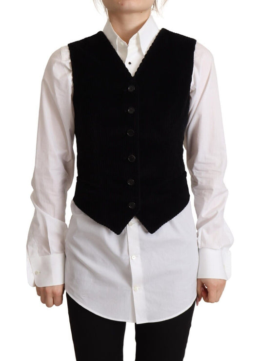 Dolce &amp; Gabbana Elegantes ärmelloses Trägershirt mit V-Ausschnitt