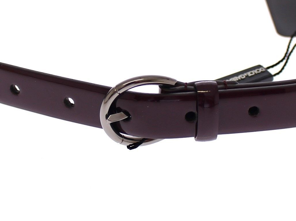 Dolce &amp; Gabbana Purple Leather Logo Belt Belt