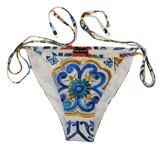 Dolce &amp; Gabbana Multicolor Side Tie Bottom Swimwear Bikini