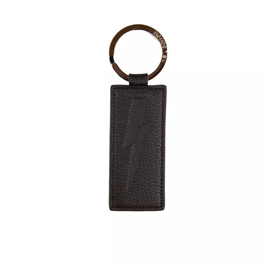 Neil Barrett Sleek Schlüsselanhänger aus schwarzem Leder für Herren